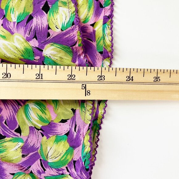 Anthropologie Odille Purple & Green Silk Halter Top Ruffle - Size 2 - Picture 8 of 8
